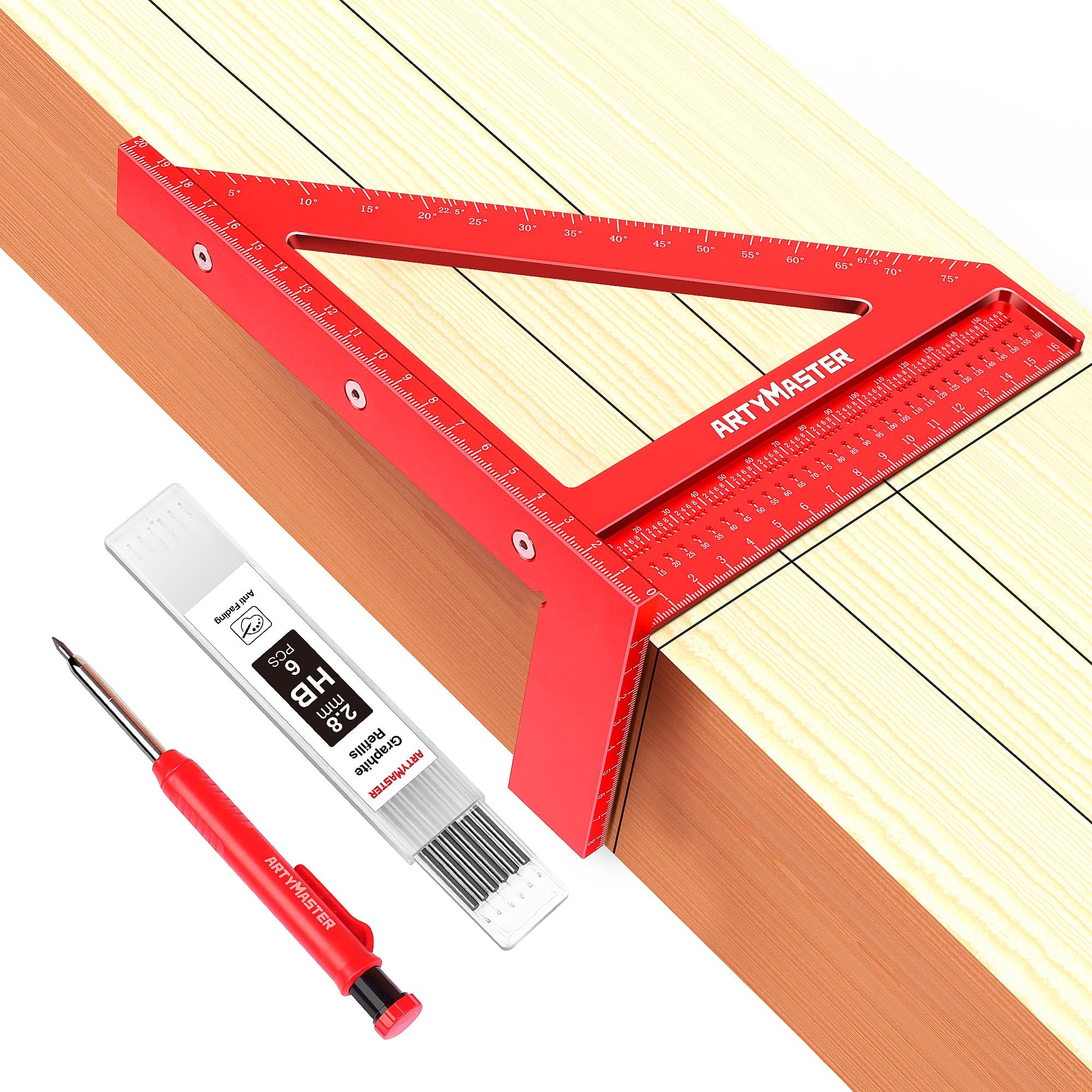200mm 3D Multi-Angle Measuring Square Ruler, WT103D High Precision